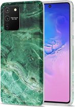 Voor Samsung Galaxy S10 Lite TPU glanzend marmerpatroon IMD beschermhoes (smaragdgroen)