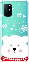 Voor OnePlus 8T Christmas Series transparante TPU beschermhoes (Chubby White Bear)