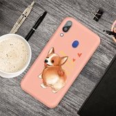 Voor Galaxy A40 Cartoon Animal Pattern Shockproof TPU beschermhoes (Orange Corgi)