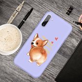 Voor Galaxy Note 10 Cartoon Animal Pattern Shockproof TPU beschermhoes (Purple Corgi)