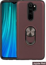 Voor Xiaomi Redmi Note 8 Pro 360 roterende multifunctionele stent PC + TPU-hoes met magnetische onzichtbare houder (Jujube Red)