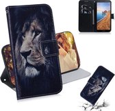 Schilderen Patroon Gekleurde Tekening Horizontale Leren Flip Case met Houder & Kaartsleuven & Portemonnee voor Xiaomi Redmi 7A (Lion)