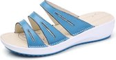 Casual wilde effen kleur sandalen pantoffels voor dames (kleur: blauw maat: 36)
