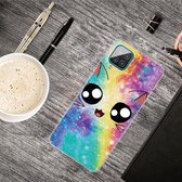 Voor Samsung Galaxy A12 schokbestendig geverfd transparant TPU beschermhoes (Starry Cute Cat)