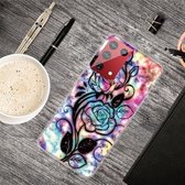 Voor Samsung Galaxy S21 + 5G schokbestendig geverfd transparant TPU beschermhoes (Starry Rose)