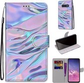 Voor Samsung Galaxy S10e Gekleurde tekening Cross Texture Horizontale Flip PU lederen tas met houder & kaartsleuven & portemonnee & lanyard (fluorescerend waterpatroon)