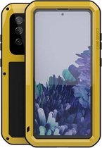 Voor Samsung Galaxy S20 FE LOVE MEI metalen schokbestendige waterdichte stofdichte beschermhoes met glas (geel)