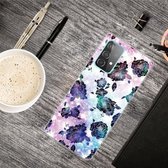 Voor Samsung Galaxy A52 5G schokbestendig geverfd transparant TPU beschermhoes (Starry Chrysanthemum)