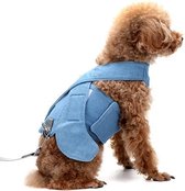 Anti-Lekkage Ademend Borstharnas voor Kleine Honden Trekkabel, Maat: S (Cowboy Blauw)