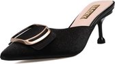 Stiletto hak spitse kop trend modieuze sandalen en pantoffels voor dames (kleur: zwart maat: 37)