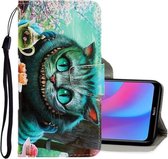 Voor Xiaomi Redmi 8A 3D Gekleurde Tekening Horizontale Flip PU Lederen Case met Houder & Kaartsleuven & Portemonnee (Groene Ogen)