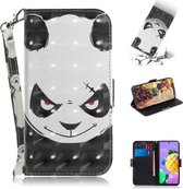 Voor LG K62 / K52 / Q52 3D Gekleurde Tekening Horizontale Flip Leren Case met Houder & Kaartsleuven & Portemonnee & Lanyard (Angry Bear)