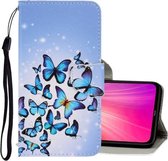 Voor Xiaomi Redmi Note 8 Pro 3D Gekleurde Tekening Horizontale Flip PU Lederen Case met Houder & Kaartsleuven & Portemonnee (Meerdere Vlinders)