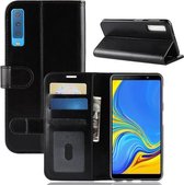 Voor Galaxy A7 (2018) / A750 Crazy Horse Texture Horizontale Flip Leren Case met Houder & Kaartsleuven & Portemonnee (Zwart)