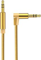 AV01 3,5 mm male naar male elleboog audiokabel, lengte: 1,5 m (goud)