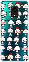 Voor Xiaomi Redmi Note 9S schokbestendig geverfd transparant TPU beschermhoes (mini panda)