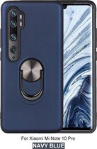 Voor Xiaomi Mi Note10 Pro / Note10 360 roterende multifunctionele stent PC + TPU-hoes met magnetische onzichtbare houder (marineblauw)