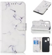 Gekleurde tekening Marmerpatroon Horizontale flip PU lederen tas met houder & kaartsleuven & portemonnee voor Xiaomi Redmi 6 Pro / Mi A2 Lite (wit)