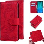 Voor Xiaomi Redmi Note 8 Pro Tiger Embossing Pattern Horizontale Flip lederen tas met houder & kaartsleuven & portemonnee (rood)