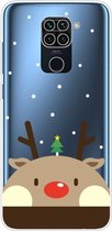 Voor Geschikt voor Xiaomi Redmi Note 9 Christmas Series Transparante TPU beschermhoes (Fat Deer)