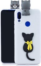 Voor Xiaomi Redmi 7 3D Cartoon patroon schokbestendig TPU beschermhoes (kleine zwarte kat)