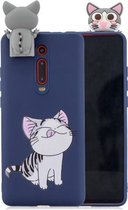 Voor Xiaomi Redmi K20 Cartoon schokbestendige TPU beschermhoes met houder (kat)