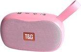 T&G TG173 TWS Subwoofer Bluetooth-luidspreker met gevlochten kabel, ondersteuning voor USB / AUX / TF-kaart / FM (roze)