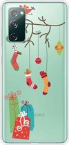 Voor Samsung Galaxy S20 FE Trendy Leuke Kerst Patroon Case Clear TPU Cover Telefoon Gevallen (Black Tree Gift)