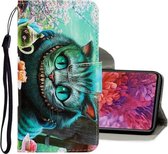 Voor Samsung Galaxy S20 FE 5G / S20 Lite 3D Gekleurde Tekening Horizontale Flip PU Lederen Case met Houder & Kaartsleuven & Portemonnee (Groene Ogen)