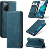 Voor Samsung Galaxy S20 FE CaseMe 013 Multifunctionele horizontale flip lederen tas met houder & kaartsleuf & portemonnee (blauw)