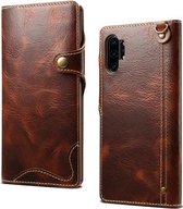 Voor Galaxy Note 10 Plus Denior Oil Wax Koeienhuid Magnetische Knop Horizontale Flip Leren Case met Kaartsleuven & Portemonnee (Bruin)