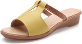 Platte bodem eenvoudige en comfortabele casual sandalen voor dames (kleur: geel maat: 34)