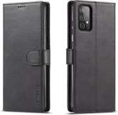 Voor Samsung Galaxy A52 5G LC.IMEEKE Kalfsstructuur Horizontale Flip Leren Case met Houder & Kaartsleuven & Portemonnee (Zwart)