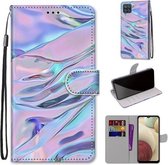 Voor Samsung Galaxy A12 / M12 Gekleurde Tekening Cross Texture Horizontale Flip PU Leather Case met Houder & Kaartsleuven & Portemonnee & Lanyard (Fluorescerende Watertextuur)