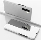 Voor OnePlus Nord Plus vergulde spiegel horizontale lederen flip case met houder (zilver)