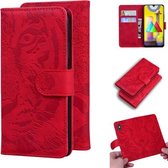 Voor Samsung Galaxy M31 Tiger Embossing Pattern Horizontale Flip lederen tas met houder & kaartsleuven & portemonnee (rood)