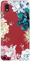 Voor Samsung Galaxy A1 Core schokbestendig geschilderd transparant TPU beschermhoes (Gem Flower)