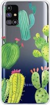 Voor Samsung Galaxy M31s schokbestendig geverfd transparant TPU beschermhoes (cactus)