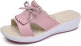 Modieuze casual lichtgewicht sandalen met kwastjes voor dames (kleur: roze, maat: 40)
