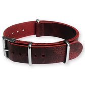 NATO Horlogeband Pull-Up Leer Rood 22mm