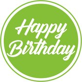10x stuks bierviltjes/onderzetters Happy Birthday groen 10 cm - Verjaardag versieringen