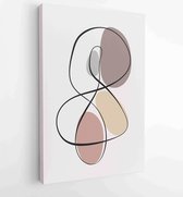 Earth tones organic shape Art design for poster, print, cover, wallpaper, Minimal and natural wall art 1 - Moderne schilderijen – Vertical – 1834692118 - 80*60 Vertical