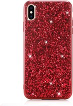 Apple iPhone XS Max Hoesje - Mobigear - Glitter Serie - Hard Kunststof Backcover - Rood - Hoesje Geschikt Voor Apple iPhone XS Max