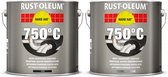Rust-Oleum Hittebestendige Verf in blik 750℃ - Aluminium - 2,5 liter
