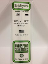 Evergreen 136 Strip 0,8mmX3,2mmX35cm - 10 stuks Styreen