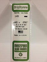 Evergreen 149 Strip 1,0mmX6,4mmX35cm -10 stuks Styreen