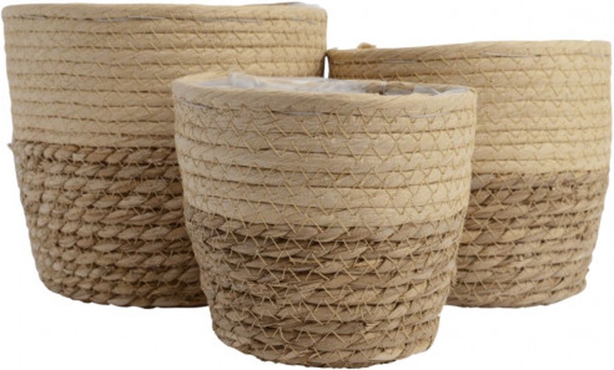 Decoris Basket spelset Decoris Jute (20 x 20 x 17 cm) (3 Stuks) Overig