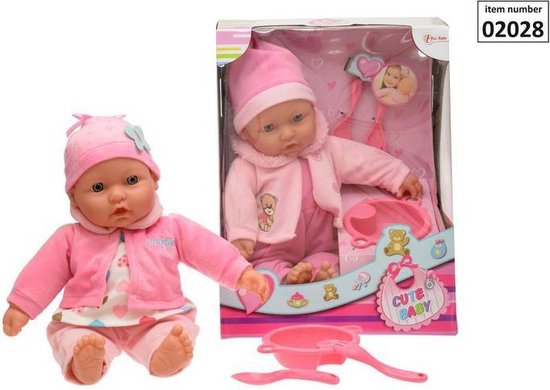 Schattige Baby pop met 3 Accessoires - 40cm groot | bol.com