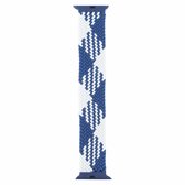 Plastic gesp gemengde kleur nylon gevlochten enkele lus vervangende horlogebanden voor Apple Watch Series 6 & SE & 5 & 4 44 mm / 3 & 2 & 1 42 mm, maat: S (geruit blauw wit)