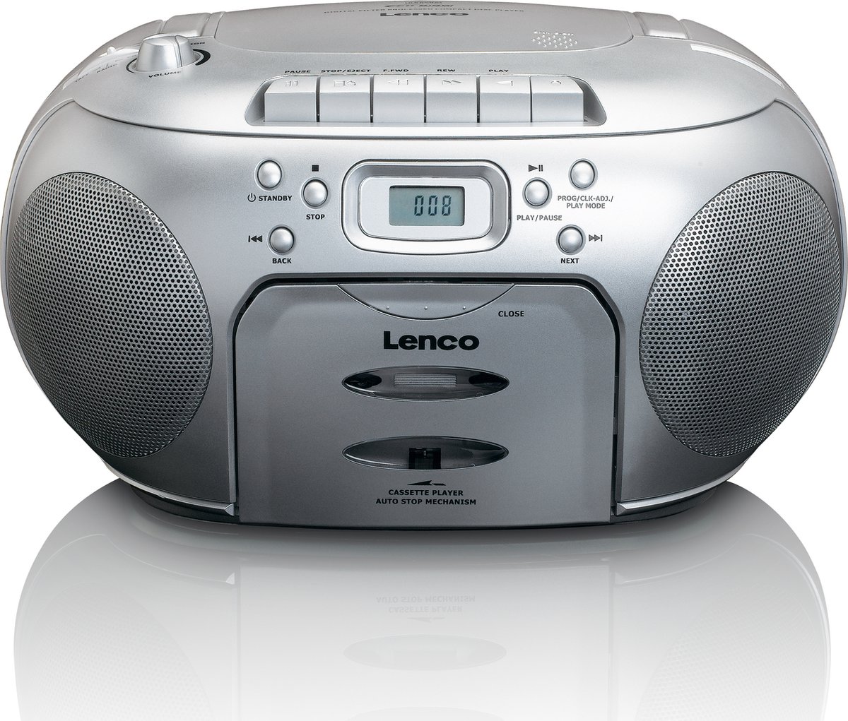 Lenco SCD-420SI - Radio CD-speler met MP3 optie en koptelefoon - Zilver